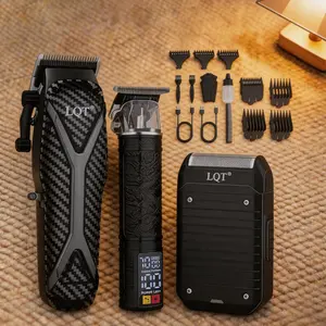 LQT Rechargeable Professional Men's Grooming Kit - USB Power Beard & Hair Trimmer, Wireless Electric Hair Clipper with Steel Blades, Precise Cut, Storage Case, Travel-Friendly Barbers' Tool