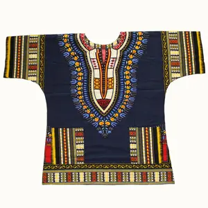 Lue's House Dashiki Fashion Design African Traditional Printed Cotton Dashiki T-shirts for Unisex Tribal Ethnic Top