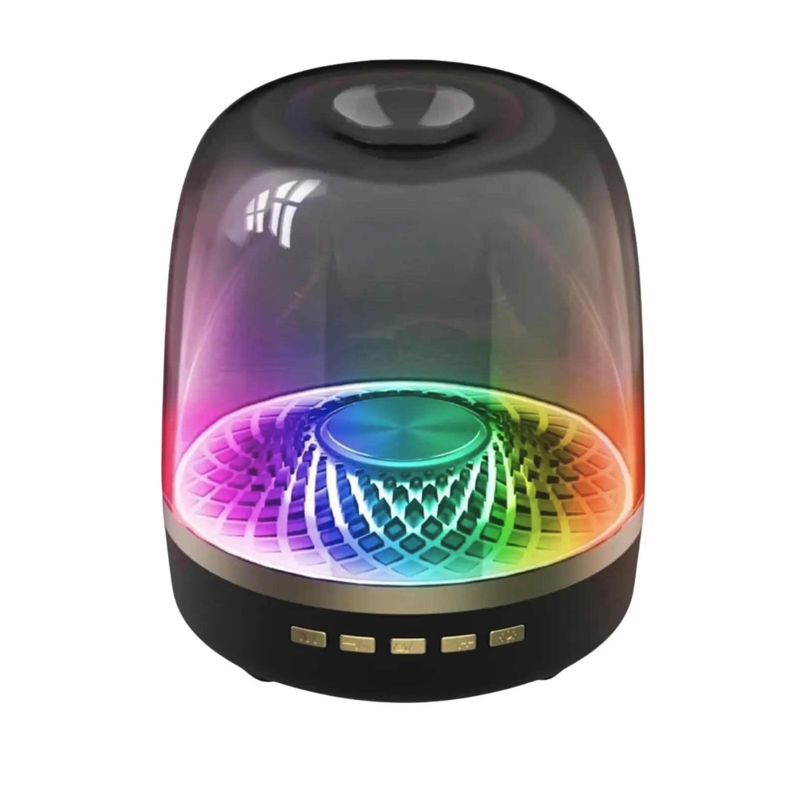 Wireless Speaker with Breathing Light, Portable Bluetooth Speaker, 360° Surround Audio, Soundbar, UX Input, And TF Card Slot, Crystal shape, Perfect for Party, Outdoor & Home