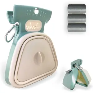 Portable Handheld Pooper Scooper for Large and Small Dogs, Ideal for Outdoor Walking Yard Travel with Container and 30pcs Attached Pet Waste Bag