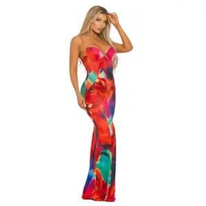 Gina Knotted bodice Multi Abstract Print Maxi Dress   Womenswear Formal Casual Comfortable Fit Day Evening Lady Style Elegance Piece