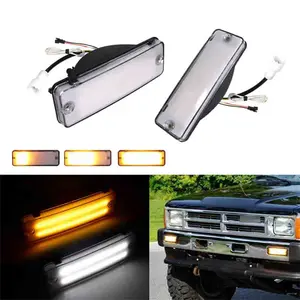 2PCS Clear Lens Switchback LED DRL Turn Signal Lights For Toyota 4Runner 1984 1985 1986 1987 1988 1989 & Pickup 1984 1985 1986 1987 1988 Replace OEM 8151089130, 8152089130 TO2521105 TO2530106