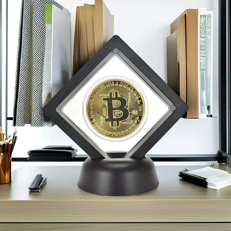 1Pc, celebrating Btc 100k milestone, gold bitcoin collection, ideal gift for encryption lovers, including display stands, home decoration ornaments and gifts.