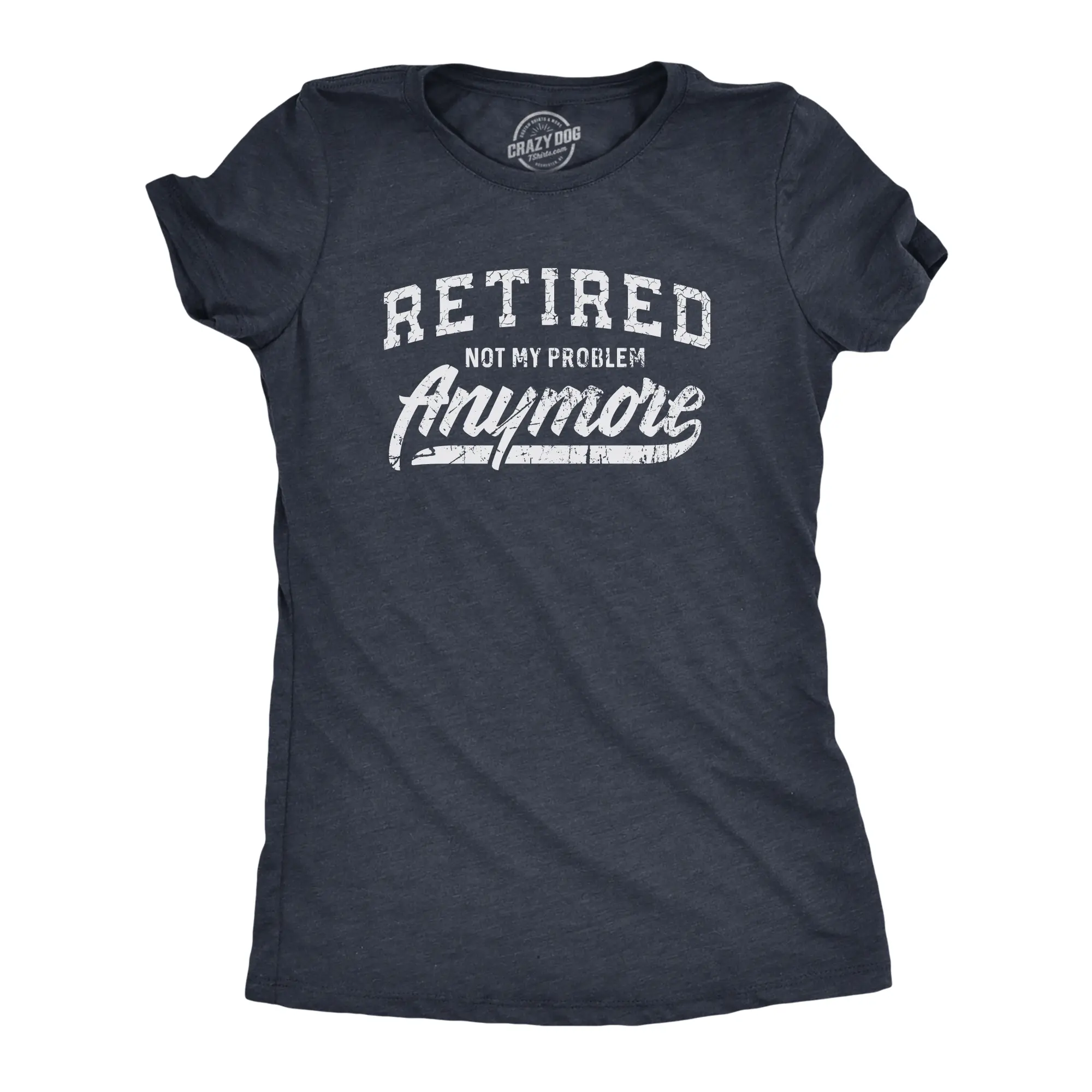Womens  Retired Not My Problem Anymore T Shirt Funny Retirement Graphic Tee Funny Womens T Shirts Cute Vintage Fashion Casual Ladies T-Shirt Gift Birthday Tops for Women Funny Office Top Women's Novelty Tees Navy