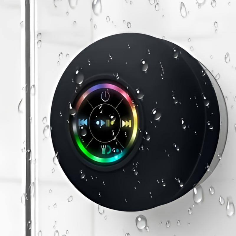 Waterproof Bluetooth Shower Speaker with LED, IPX4 Portable Wireless ...