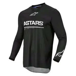 Alpinestars Jersey Size Large - Black Long Sleeve with White Logo and Gray Hem