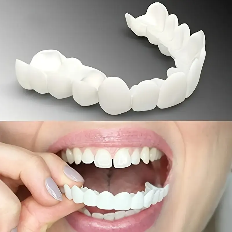 9 Sets Customizable Snap-On Temporary Veneers - Moldable False Teeth, Fake Tooth Replacement, No Electricity Needed, Easy Apply, Unisex Fit, Natural Makeup Look, Cosplay Retainer for Kamado Tanjirou, Ideal Holiday Gift