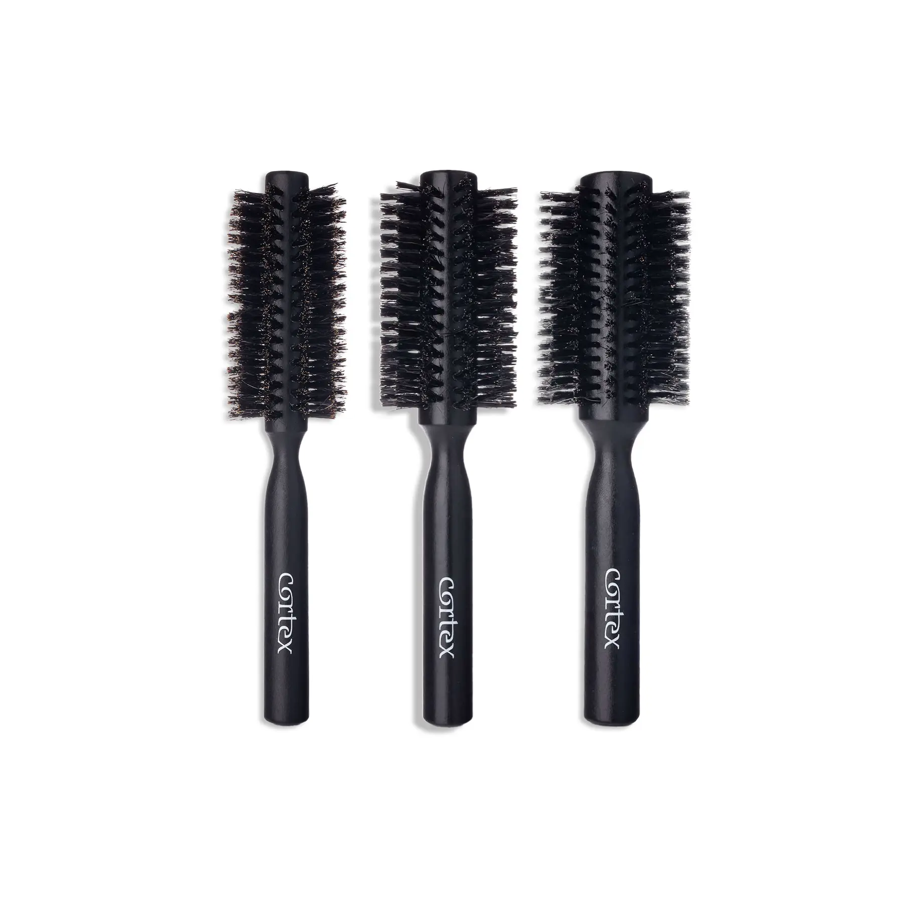 Boar Bristle Round Brush Trio