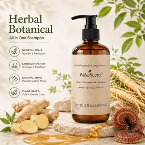 WakeSecret Ginseng & Ginger Herbal Shampoo | Anti-Hair Loss & Root Strengthening | Weightless Volumizing & Oil Control | For All Hair Types & Thinning Hair | 10.1 fl oz