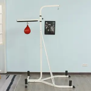Soozier 2 in 1 Punching Bag Stand, Adjustable Height Heavy Bag Stand with Weighted Base and Speed Bag, Freestanding for Home Gym