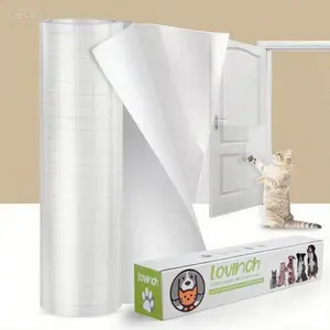 "Flexible Cat Scratch Deterrent Tape, Single-Sided Sticky Furniture Protector for Pets, Reusable Anti Cat Scratch Guard for Couches, 160" x 12.4" Self-Adhesive Couch Corner Guard" pet  maker