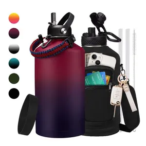 32/40/64/128oz Stainless Steel Insulated Water Bottle,Cold-48h Hot-24, Leak Proof - 1 Gallon Vacuum Flask Water Metal Bottle Jug with Straw & Spout Lid