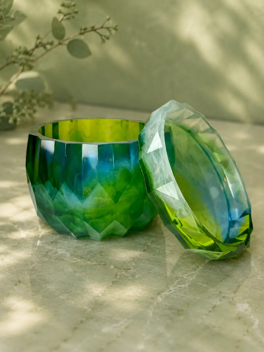 Resin Trinket Dish Set - Multi-Functional Home Decor Bowl Candle Holders for Tabletop Display