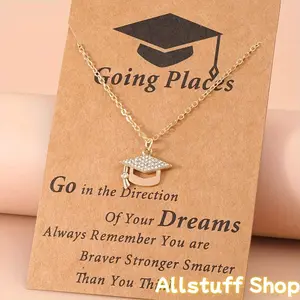 A Graduation Season Teacher'S Day Doctoral Hat Necklace Suitable for Gift Giving, Daily Wear for Women, Fashionable Pendant Necklace