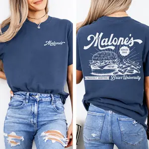 Malone's Vintage Diner Comfort Colors Shirt, Retro Burger Restaurant Tee, Briar University Shirt, Hockey Romance Tee