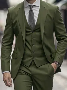 Men's Classic Solid Color Formal Wear Casual Blazer Jacket, Fitted Woven Fabric for All Seasons, Perfect for Weddings Parties Festivals Events