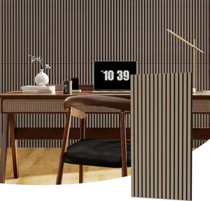Garvee 3D Grooved Wood Strip Sound Absorbing Panels: Elegant Soundproof Wall Panels Suitable for Noise Reduction and Absorption, Ideal for Home Theaters and Offices.