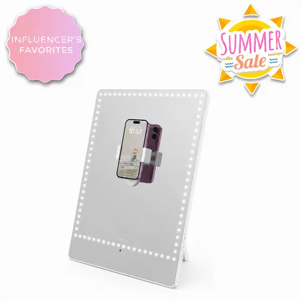 RIKI Pretty LED Tabletop Mirror - High-Quality Makeup Mirror for Content Creation
