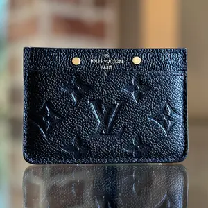 Pre-owned Louis Vuitton Leather Small Leather Goods Black Monogram Empriente Card Holder