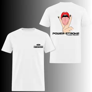 Ford Power Stroke Tongue Humor T-Shirt, 2 Sides, Dirty Joke Mechanic Graphic Tee