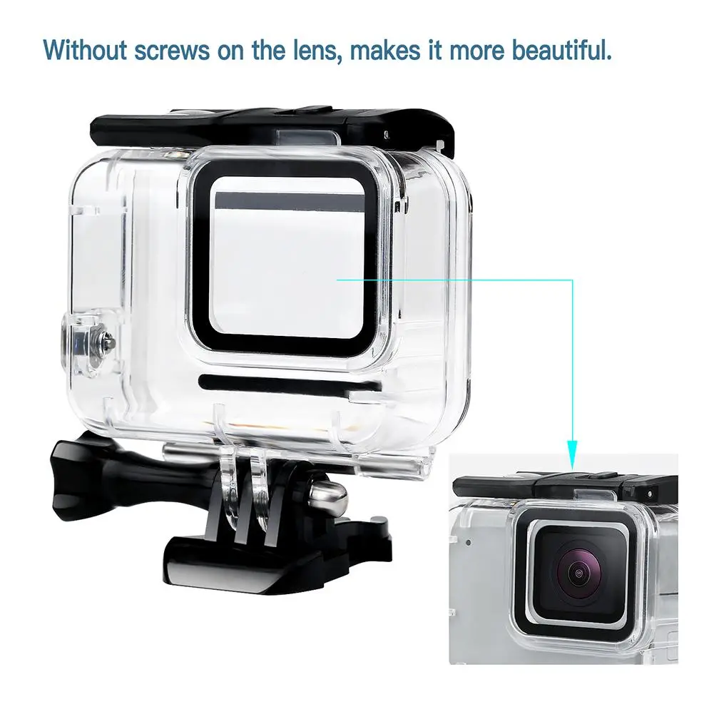 Waterproof Plastic Camera Case Cover, Underwater Protection Accessory for GoPro Hero 7 Silver White, Accessories