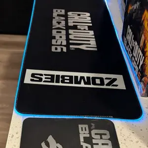 LED lighted Custom Ops Gaming Mat and Mousepad - Customizable Design with Unique Text, Black Color, Ideal for Gaming Enthusiasts