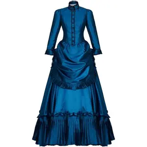 Ghosts Hetty Cosplay Costume Dress Vintage Victorian Bustle Dress Civil War Southern Belle Ball Gown