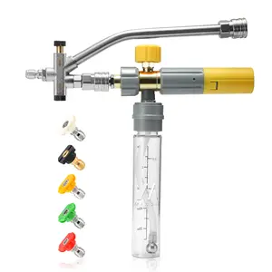 M MINGLE Mini Foam Cannon for Pressure Washer, Magnetic Foam Cannon with Dual Connector, Undiluted Foam Blaster with 5 Nozzle Tips, 1/4 Inch Quick Connect,summervibes summervibes
