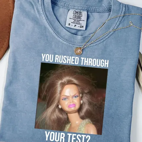 Comfort Colors Test Day Teacher TShirt, State Testing TShirt, Test Coordinator Final Exam Week Teacher Team T-Shirt, Funny Retro Doll Meme