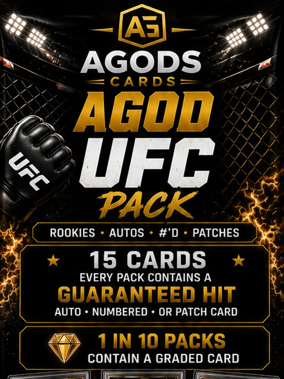 AGOD UFC Mystery Pack  15 Cards  1 Guaranteed Hit! Auto / Patch / #’d