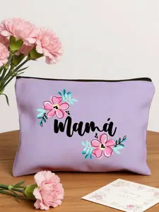 Mother's Makeup Bag with Floral Pattern, Large Capacity Travel Cosmetic Organizer, Foldable Portable Storage, Mother's Day Gift