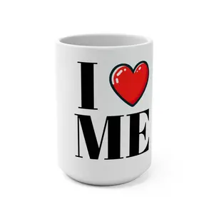I HEART ME Ceramic Mug 15oz for Coffee and Tea