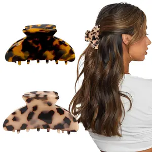 2 count Banana Claw Clip Tortoise Shell Clip  Clips for Hair Clips for Thin/Thick Hair Leopard Medium Claw Clips for Women