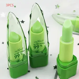 3pcs Aloe Vera Lip Balm, Deep Hydration Moisturizing, Hydrating, Fuller Lips for a More Charming Look, with Plant-Based Squalane, Natural Lip Balm, Ideal Gift for Autumn And Winter