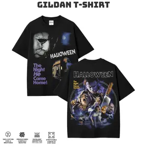 Oversized Michael Myers Tee – Vintage Y2K Horror Movie Graphic, Men’s Heavyweight Streetwear Gift,Halloween Michael Myers horror movie oversized graphic tee men,Ghostface - Scream Horror Movie Graphic Tee