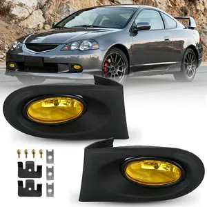 Nilight Fog Lights Assembly Compatible with 2002 2003 2004 Acura RSX Left Driver and Right Passenger Side Amber Lens w/H11 12V 55W Bulbs