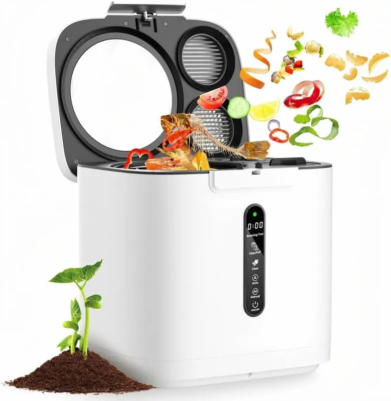 Electric Composter Window Kitchen Intelligent Compact Countertop Compost Bin Indoor Compost Bin 4L