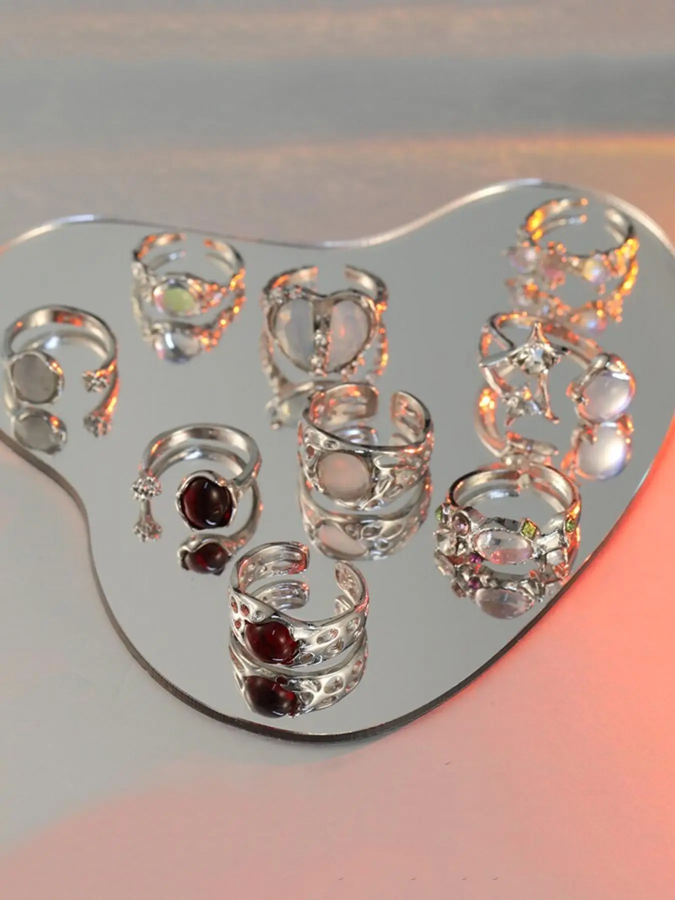 Women's Artificial Crystal & Rhinestones Design Cuff Ring, Fashion Simple Punk Cat Eyes Design Alloy Jewelry for Daily Decoration