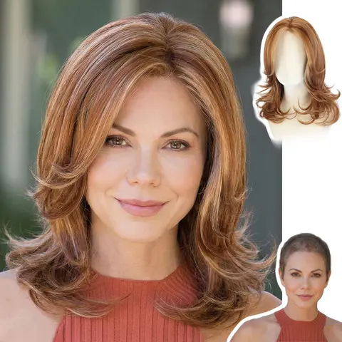 W WIGYY Female Curly Synthetic Half-Machine-Made Traditional Cap Wig - Shoulder Length, High Quality, Can Be Resized, Rose Color, Cosplay, Fashionable and Stylish, Party & Daily Use