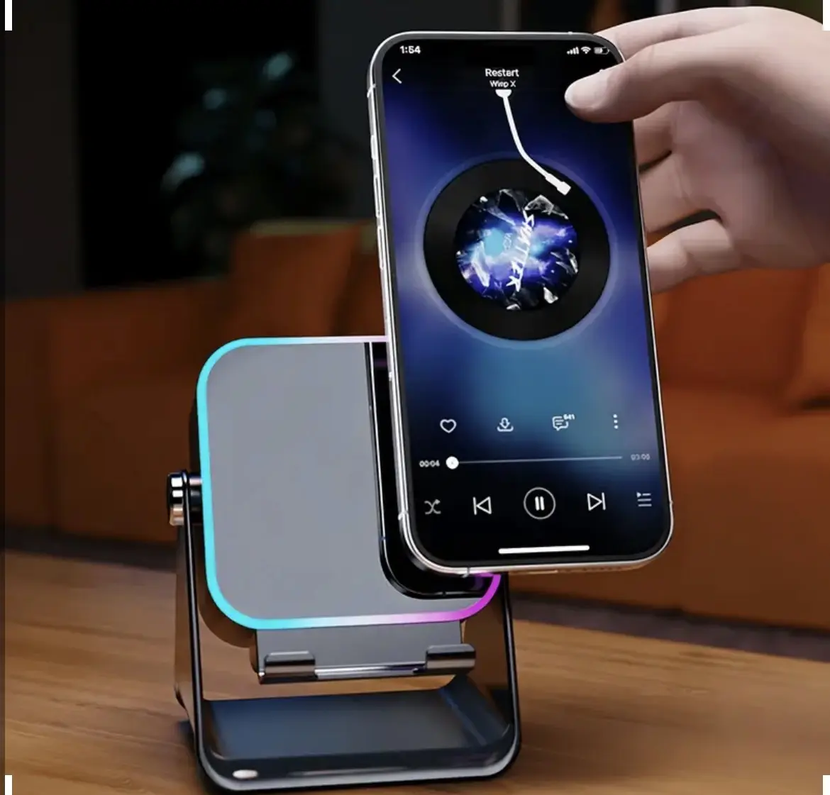 2-in-1 foldable phone stand with built in Bluetooth Speaker