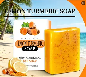 Lemon Turmeric 3pcs Acid KojicAcid Soap - GentleDark Spot Remover for Face Acne CleanserCream Cleansing turmeric soap Face FacialSkincare Radiant Comfort，Soap Body CareBody Wash Organic，New Version Cold Process Soap Bar yellow Brightening Body Soap Bright