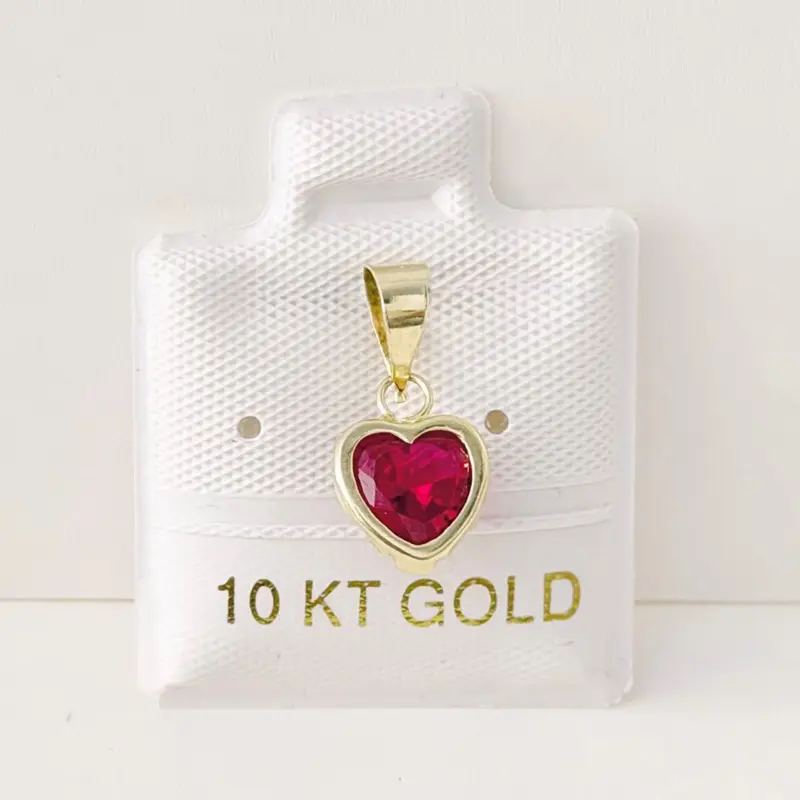 10k Gold Pendant - Red Heart 10k Gold Pendant - Red Heart
