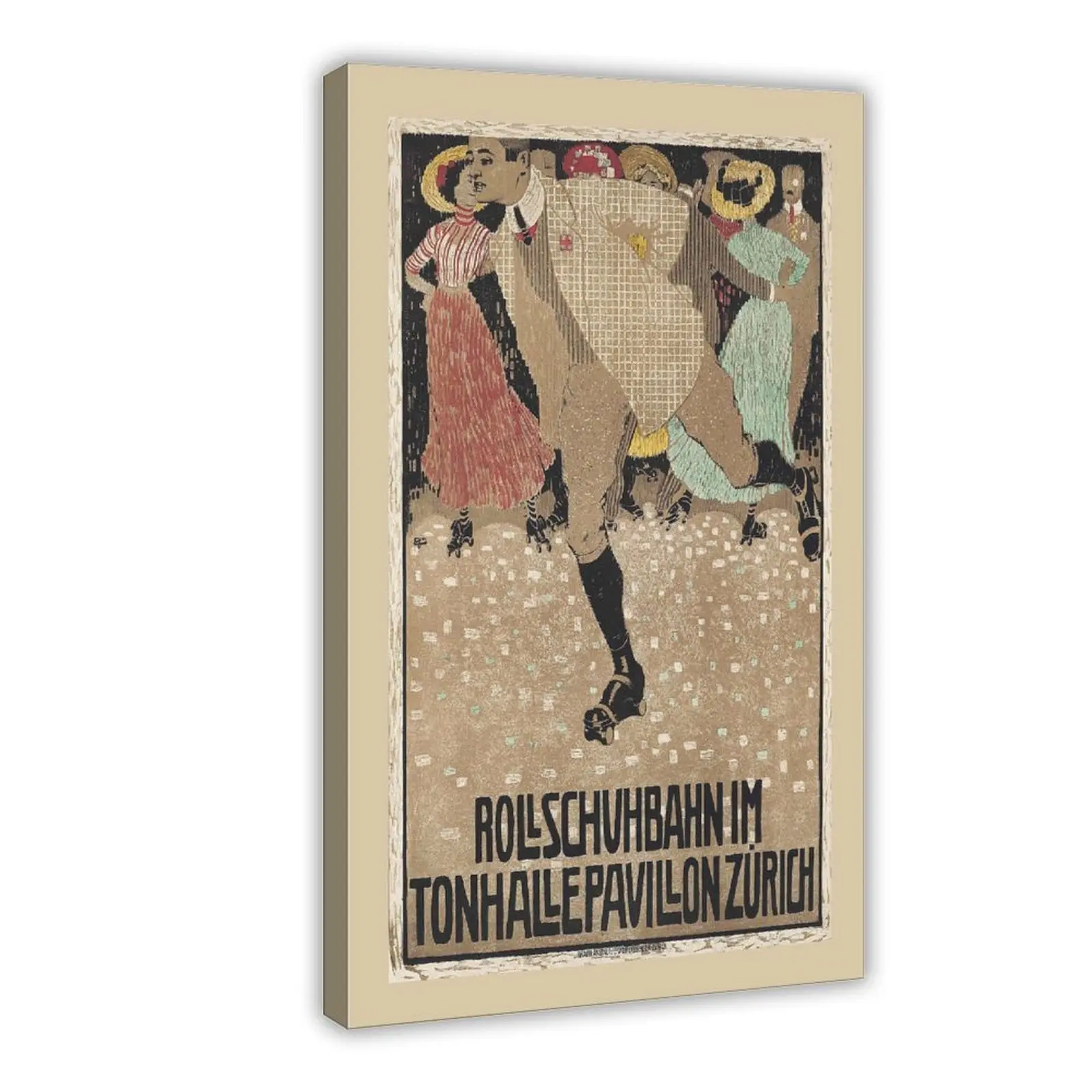 Roller Skating Rink Zurich Switzerland Vintage Travel Canvas Poster Wall Art Decoration For Home Bedroom Office Living Dorm Room Decor Boys Girls Gift