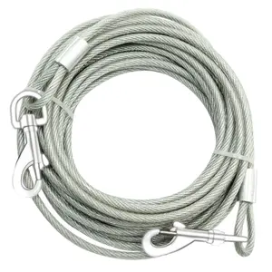 Dog Tie Out Cable,30ft Dog Lead-Heavy Duty Tie Out Cable for for Large Dogs Up to 125lbs-Dog Chain for Yard-Outside Dogs Runner Tether Line