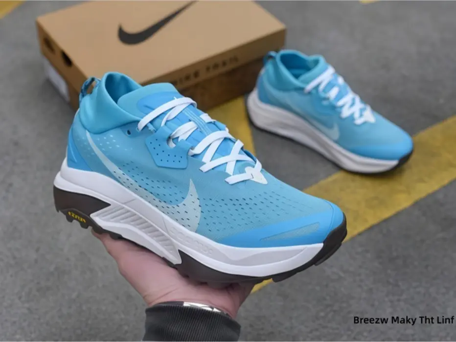 Bright blue trail sneakers that pop with every look