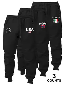 Men's Letter Print Casual Jogger Pants with Perfect Drawstring Design, Soft Comfortable Running Pants for Spring & Fall, Essential for Active Lifestyle