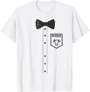 Halloween Milkman Pocket Funny Milk Costume Uniform Dad Men T-Shirt - Farhadheid Shop 50B0FJPNSKSY