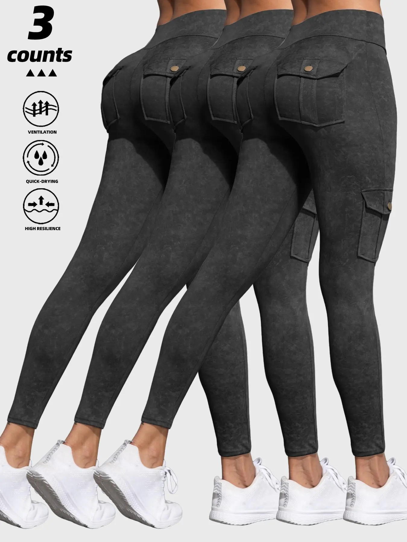 Women's Denim-Effect Print Leggings, Casual Comfy Skinny Pants for Daily Wear, Ladies Bottoms for All Seasons
