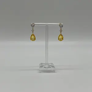 Citrine & Burmese Spinel Drop Earrings, 12 CTW 14K Vermeil