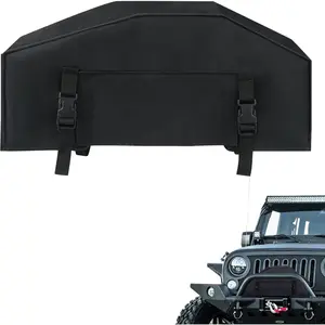 Heavy Duty UV Resistant Winch Protective Cover, Indoor/Outdoor Winch Accessories, Windproof Rainproof Dust Cover for 8000-12000 Lbs Electric Winches